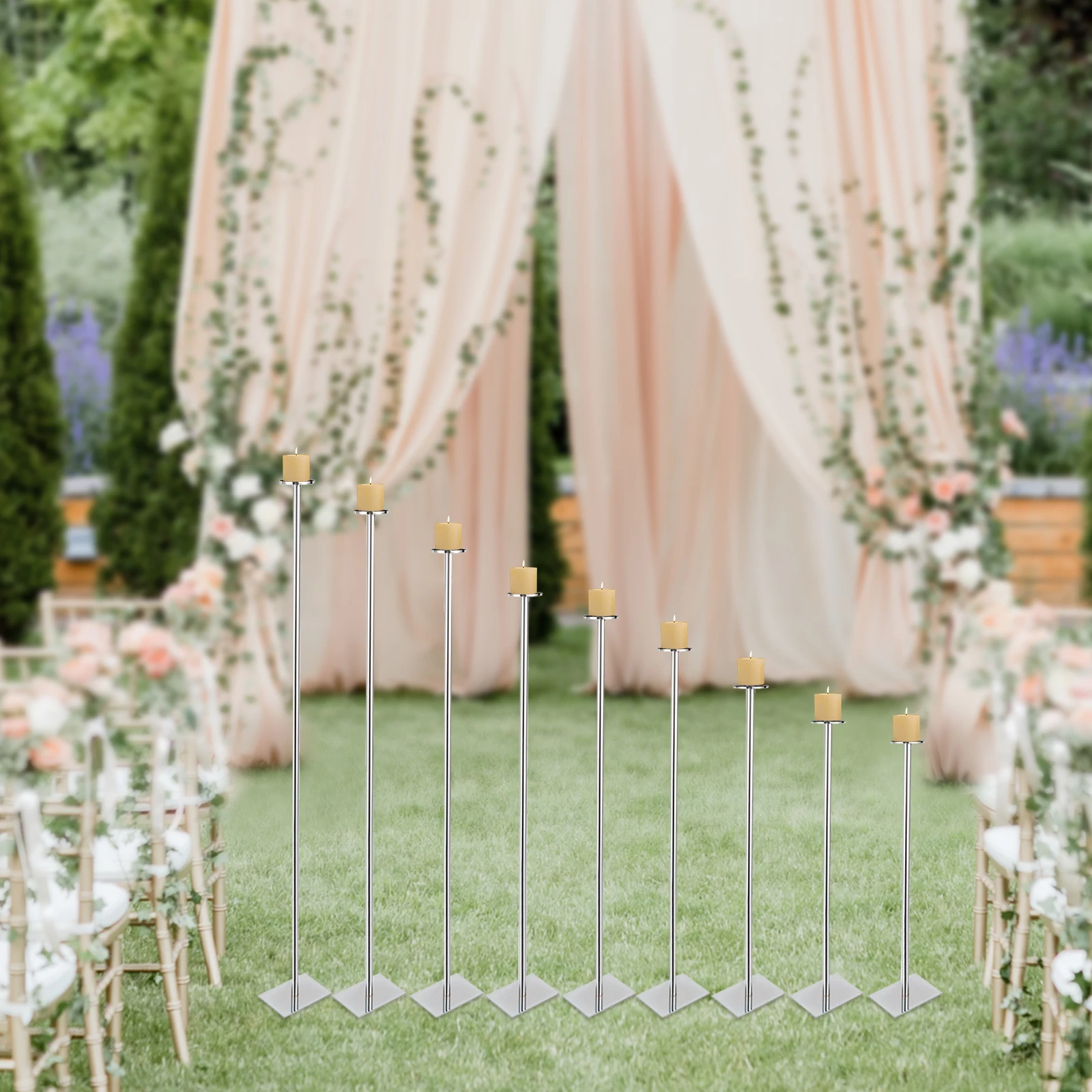 DIY 9 Candelabra Floor Candle Holders Centerpiece for Tealight Set Wedding Decor