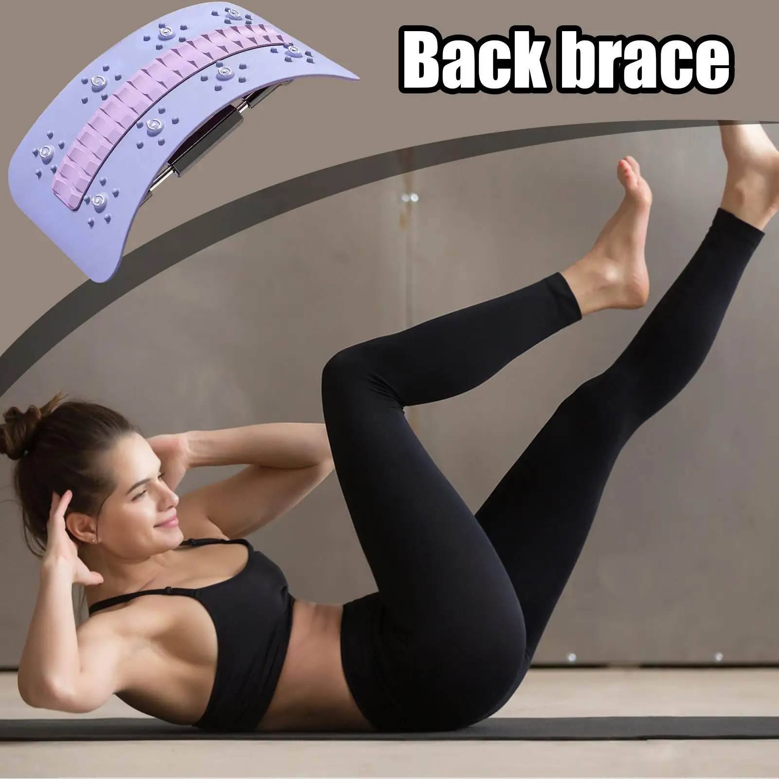 Lumbar Board Lumbar Back Cracker With Magnet Massager Fitness Stretching Equipment Spine Deck Cracking Massager For Travel