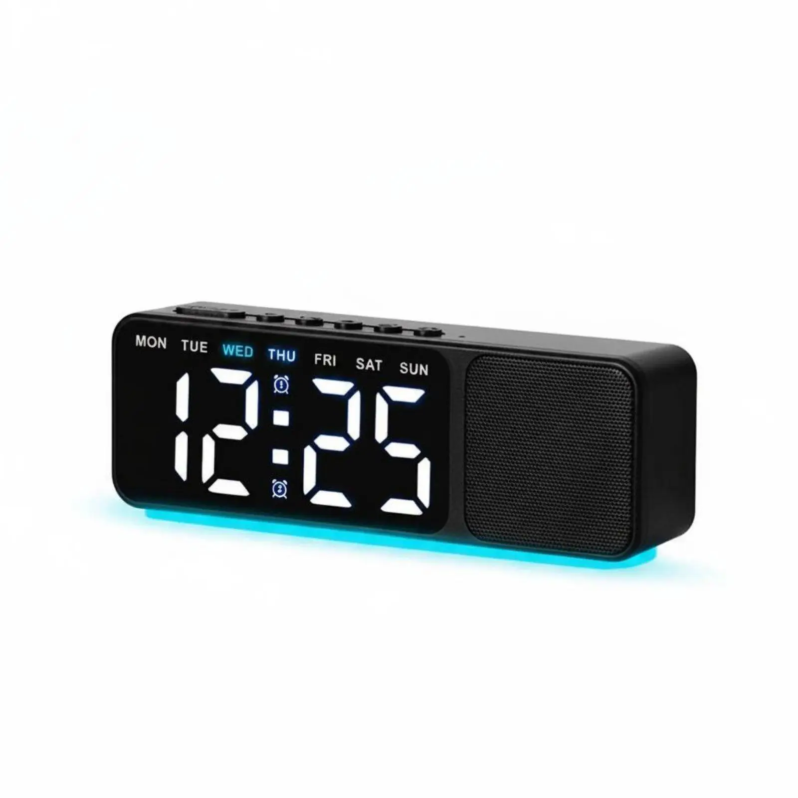 Bluetooth Speaker Timepiece Ambient Light Home Gadget Two Alarm for Bedroom
