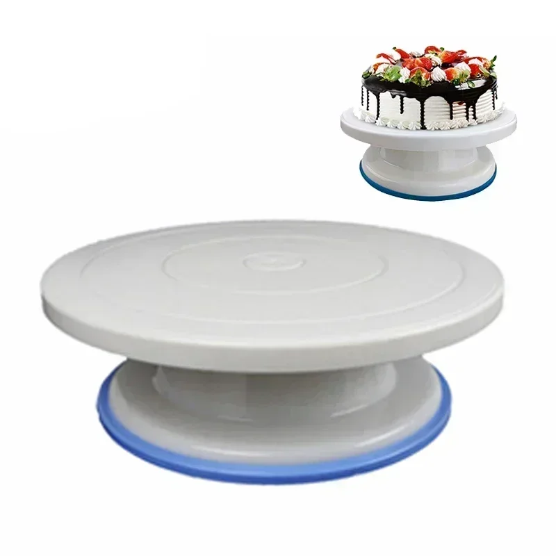Plastic Cake Turntable Rotating Cake Plastic Dough Knife Decorating 10 Inch Cream Cakes Stand Cake Rotary Table
