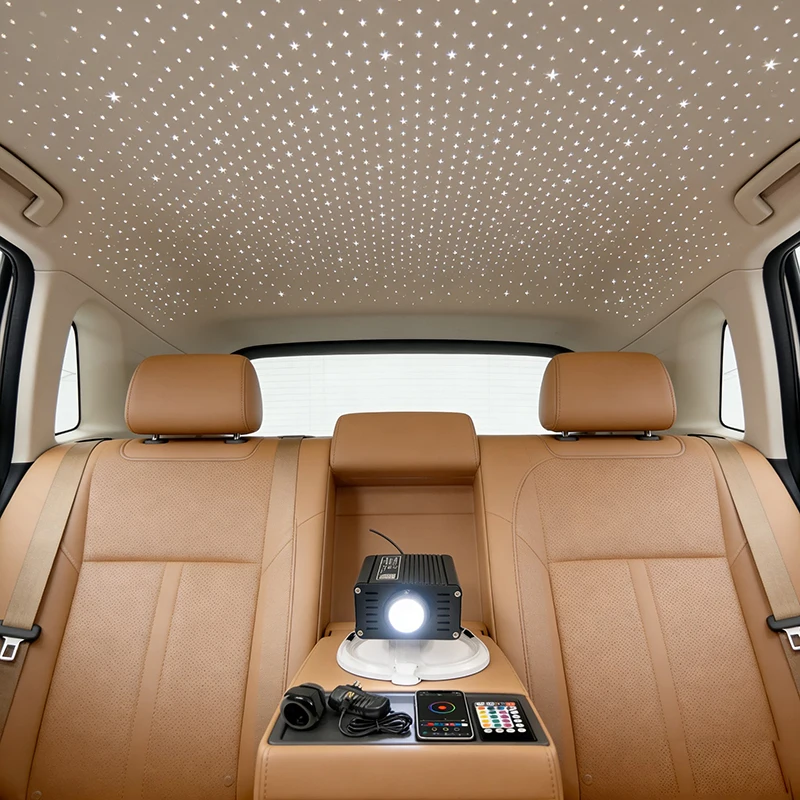 LED Smart APP Fiber Light engine RF Bluetooth control Cable Starry Multicolor Optic Lighting  Effect Ceiling room car lamp PMMA