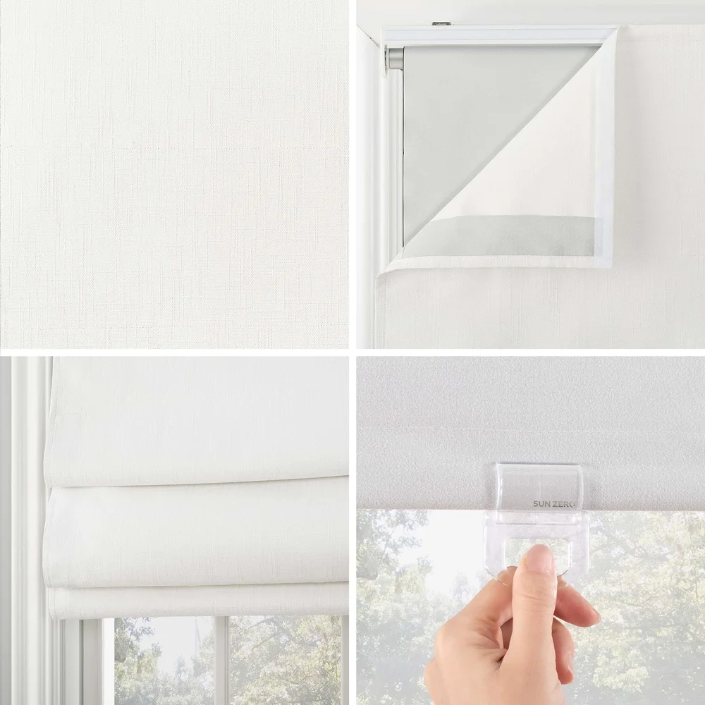 تعتيم لاسلكي ظلال رومانية إجمالي تعتيم نسيج مزخرف للحد من الضوضاء خصائص حرارية موفرة للطاقة سهلة التركيب #5