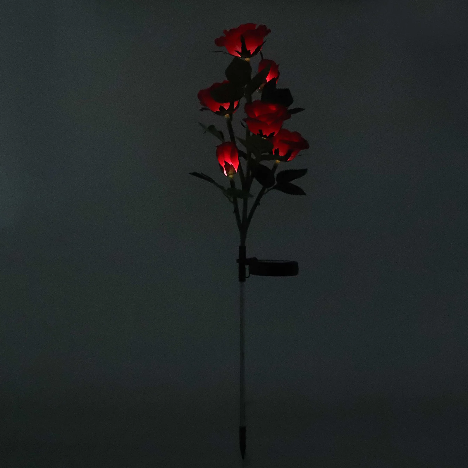 

1pc Solar Energy Led 6 Heads Rose Flower Floor Insert Light Durable Garden Yard Lamp Outdoor Lawn Ground Solar-Powered Light