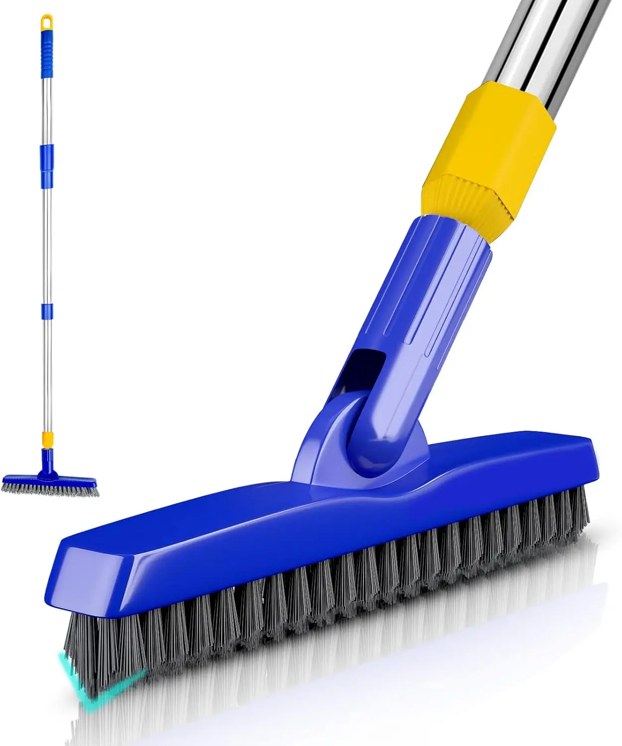 

V-Shape Grout Brush with Adjustable Handle, Swivel Scrub Brush for Deep Cleaning Tile, Shower, Kitchen