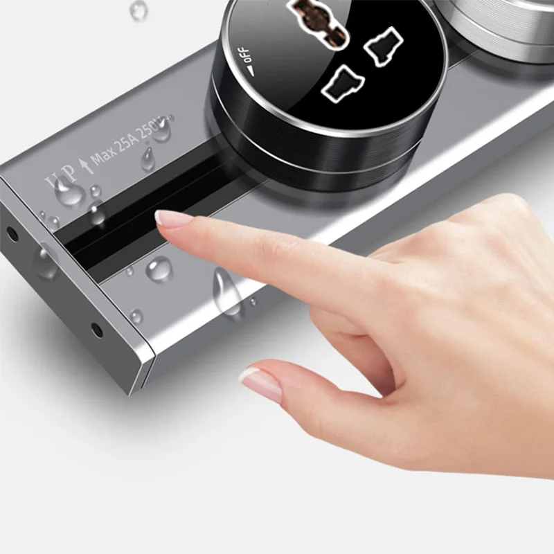 

Алюминиевая настенная розетка с переключателем, подвижная розетка для направляющей для кухни, настольные розетки 60 см без адаптера