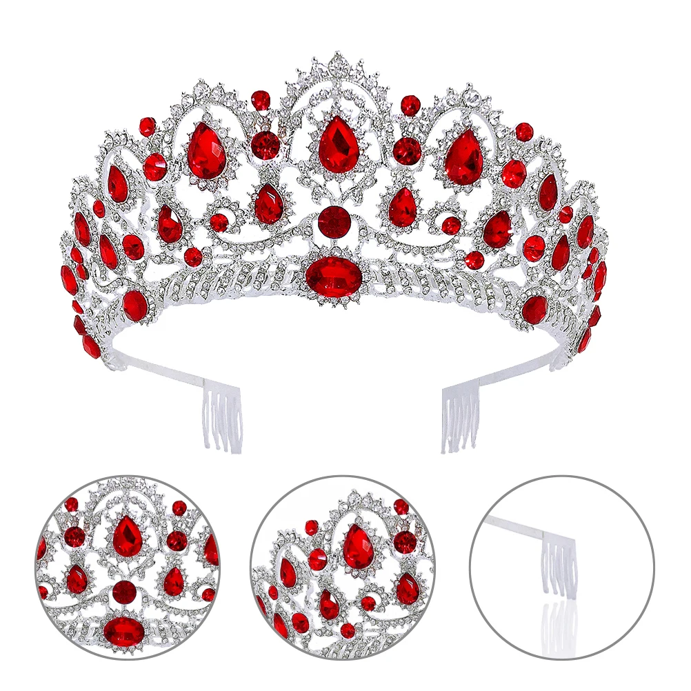 

Bridal Tiara Crystal Rhinestones Hairband Crown Headdress Wedding Party Crown Comb Accessories Durable Non Fading