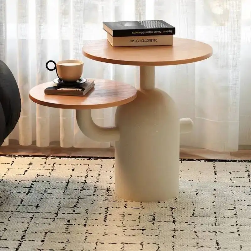 Beistelltisch für Sofa, Kreativer Wohnzimmer-Couchtisch, Einfacher Massivholz-Ecktisch, Modernes Schlafzimmer-Kunstregal