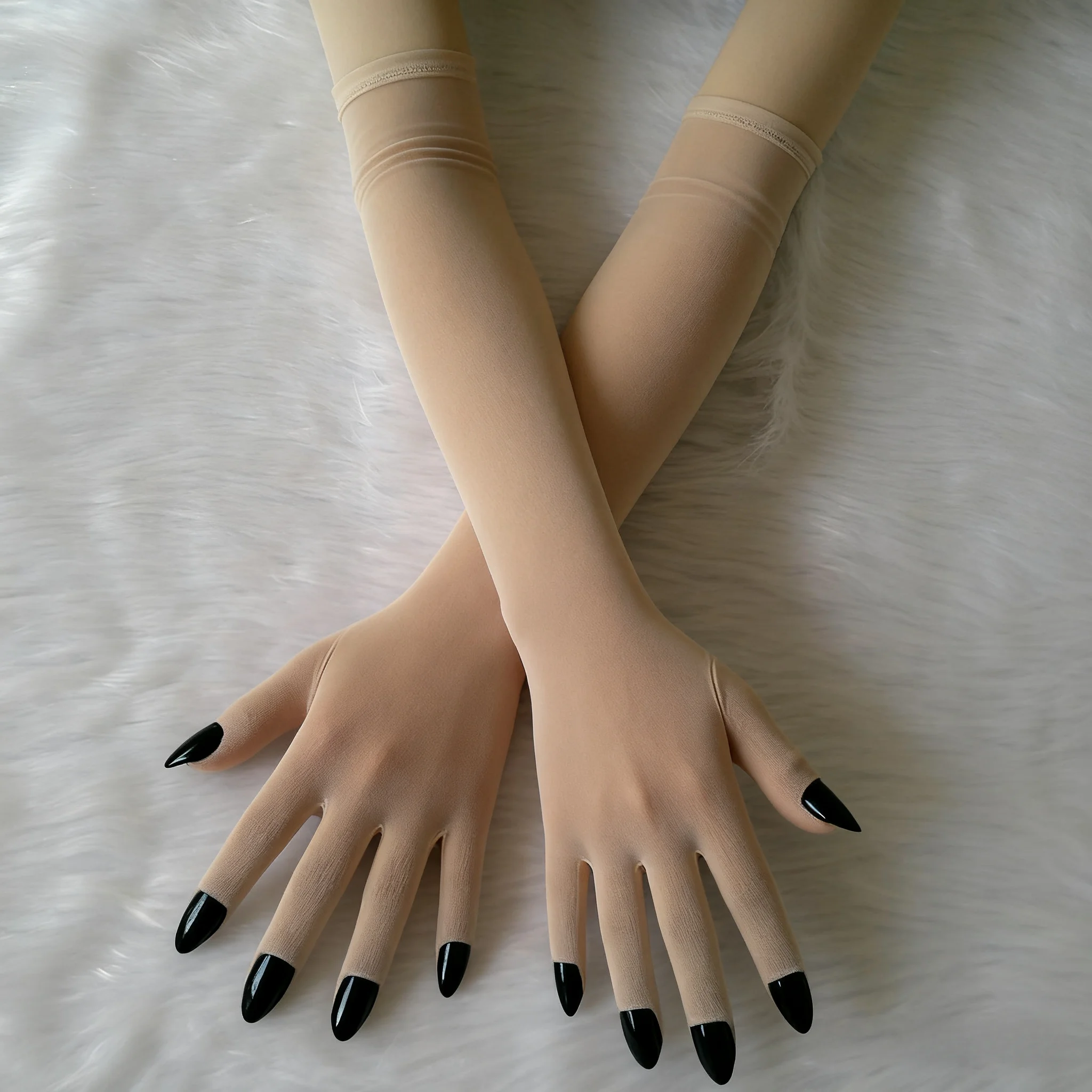 Guanti unisex morbidi e traspiranti con calza lunga a 5 dita con chiodi per la festa di crossdressing cosplay