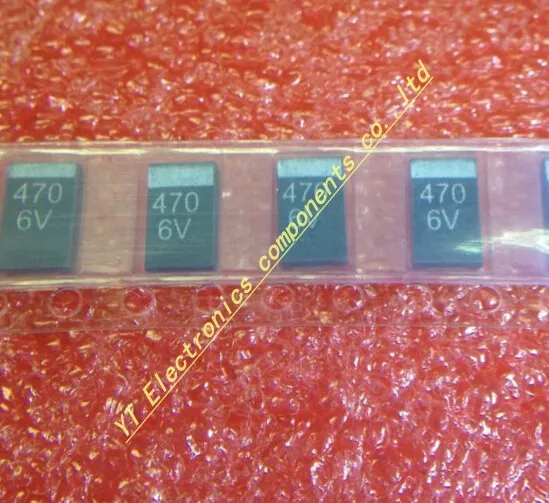 100 Pcs/LOTs / lot SMD tantalum capacitor 470UF 6.3VD type 7343 black