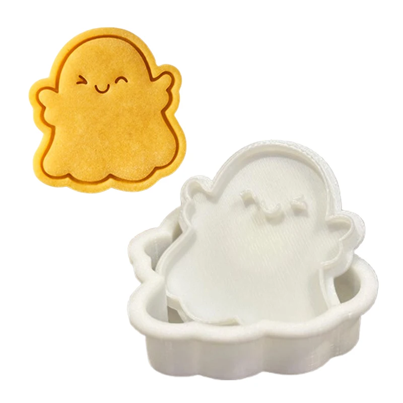 

Halloween Themed Cookie Cutter 3D Plastic Adorable Ghost Biscuit Mold Fondant Stamp DIY Cake Decoration Baking Mould