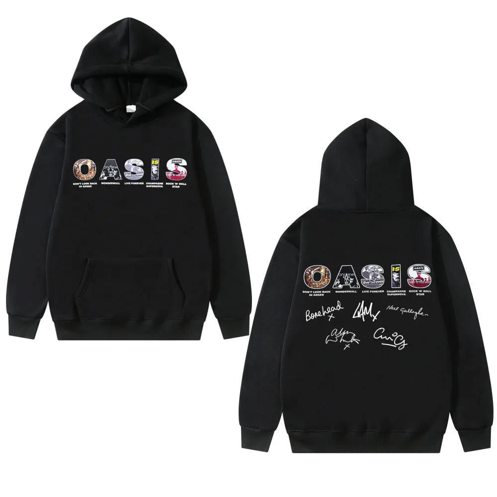 

Rock Band O-Oasis Music Album Cover Hoodie Live 25 World Tour Sweatshirt Men Women Clothing Gothic Vintage Oversized Streetwear