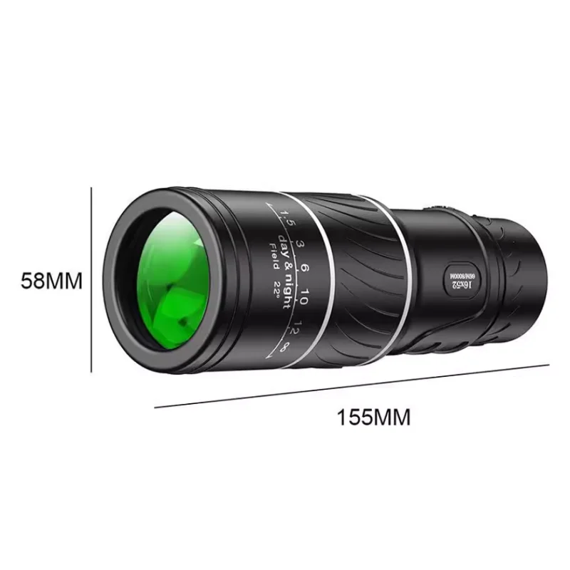 16X52 High-definition Zoom Powerful Monocular Telescope Portable Monocular Telescope Remote Telescope Hunting Camping Outdoor