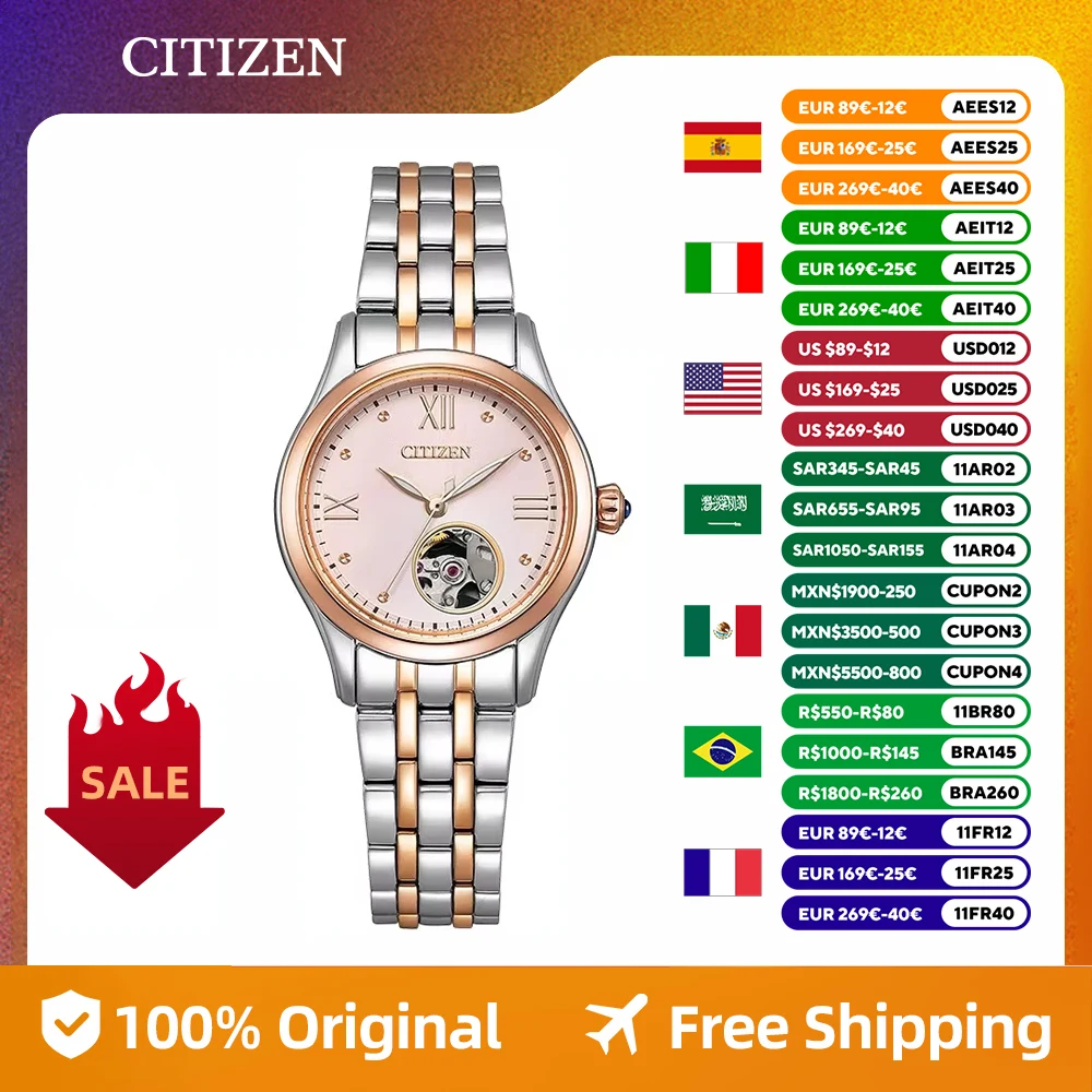 CITIZEN Original  Japanese Watch Women\'s Watch Steel Band Fashion Valentine\'s Day Gift Automatic Mechanical watch