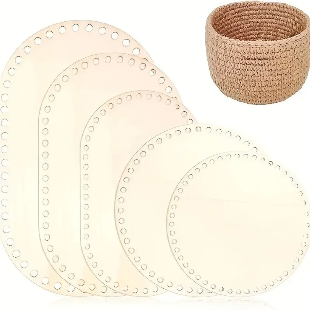 

Wooden Crochet Basket Bases Oval/Round Five Sizes DIY Basket Weaving Stand Handmade Hand Weaving Supplies Handmade Storage