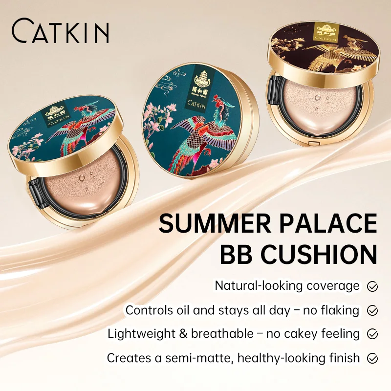 CATKIN BB Kem Lót Đệm Không Khí Nền Độ Ẩm Tự Nhiên Bao Che Khuyết Điểm + Tặng Đổ Trung Bình/Ánh Sáng 0.46 Ounce