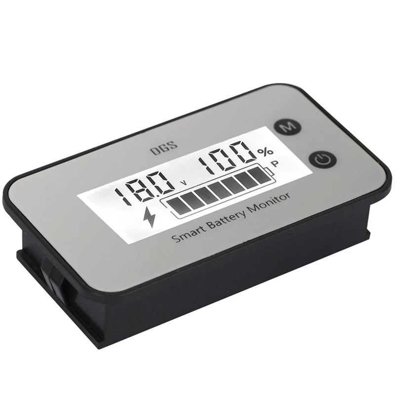 7-100V Smart Battery Monitor With Bracket, Digital Battery Capacity Tester Battery Voltage Temperature Monitor