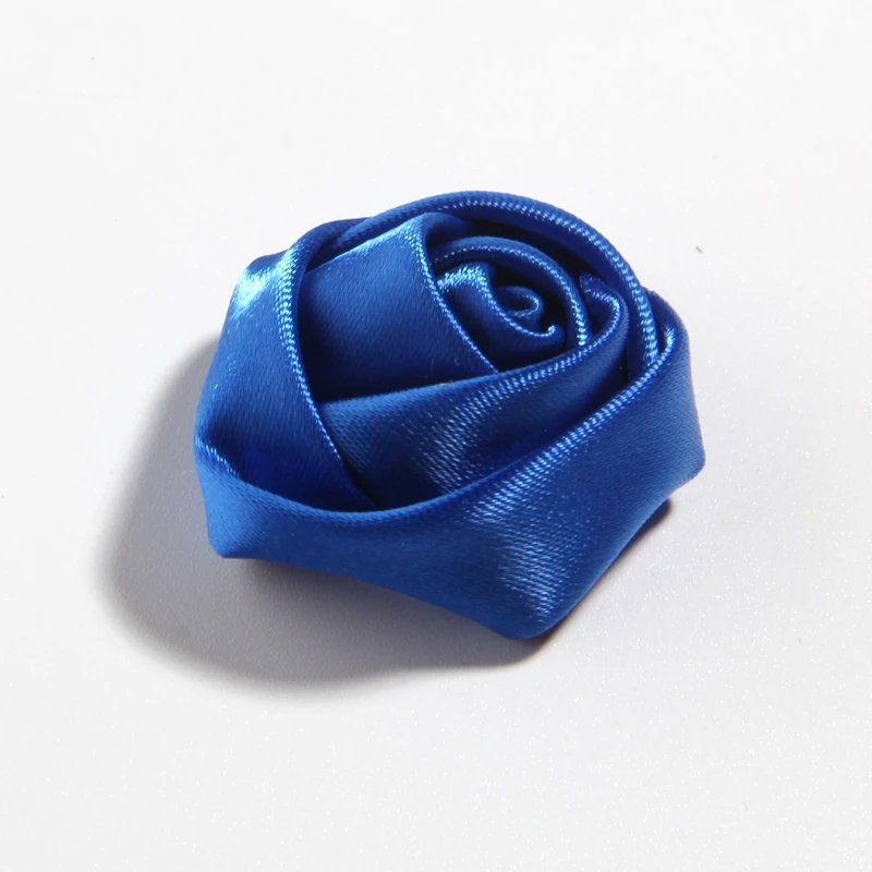 Flores rosas para el cabello, accesorios para el cabello, Mini cinta de satén enrollada de 3,6 CM y 1,4 pulgadas, 10 Uds.