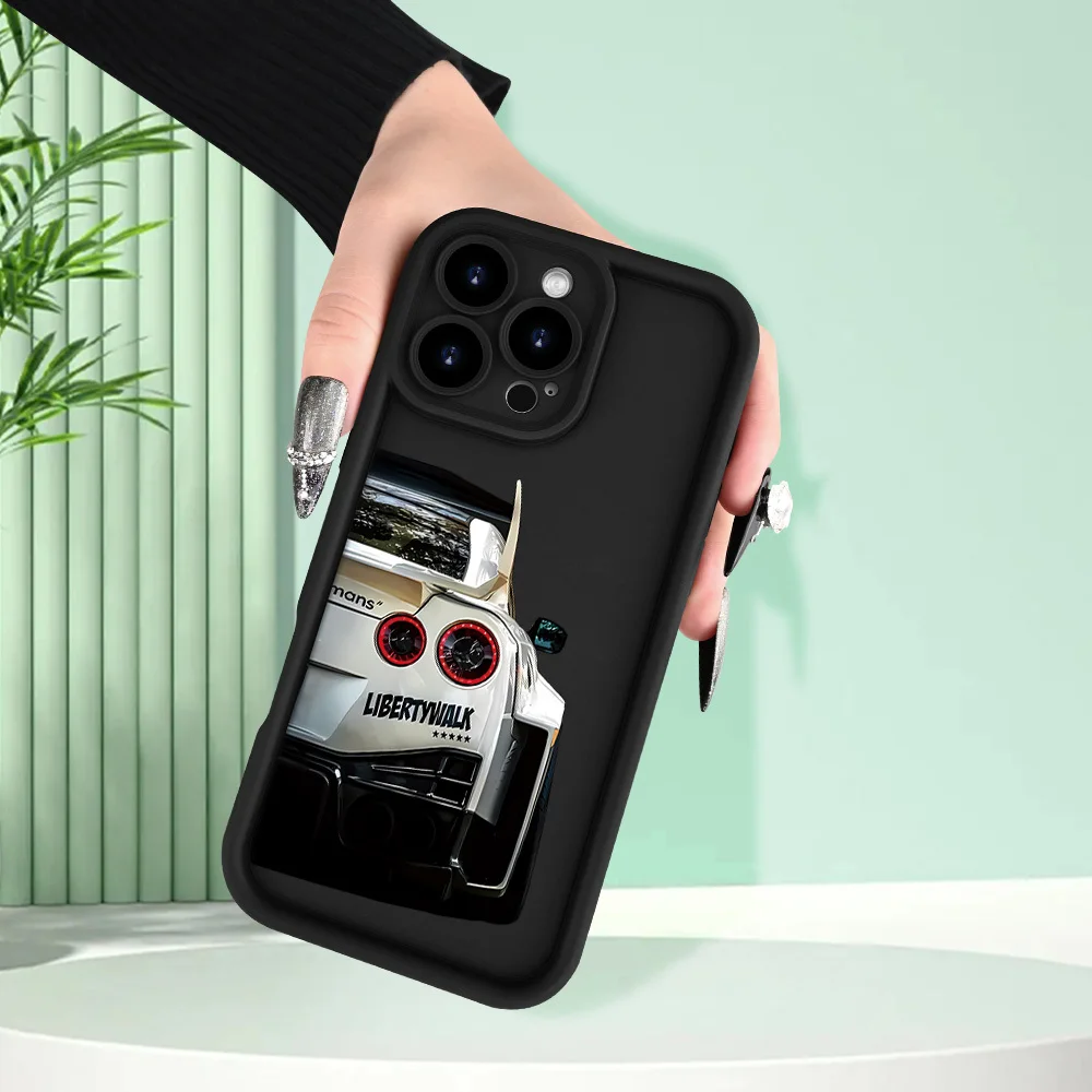 حافظة هاتف بنمط ضوء خلفي للسيارة إبداعي، لهاتف iPhone 16 15 14 13 12ProMax