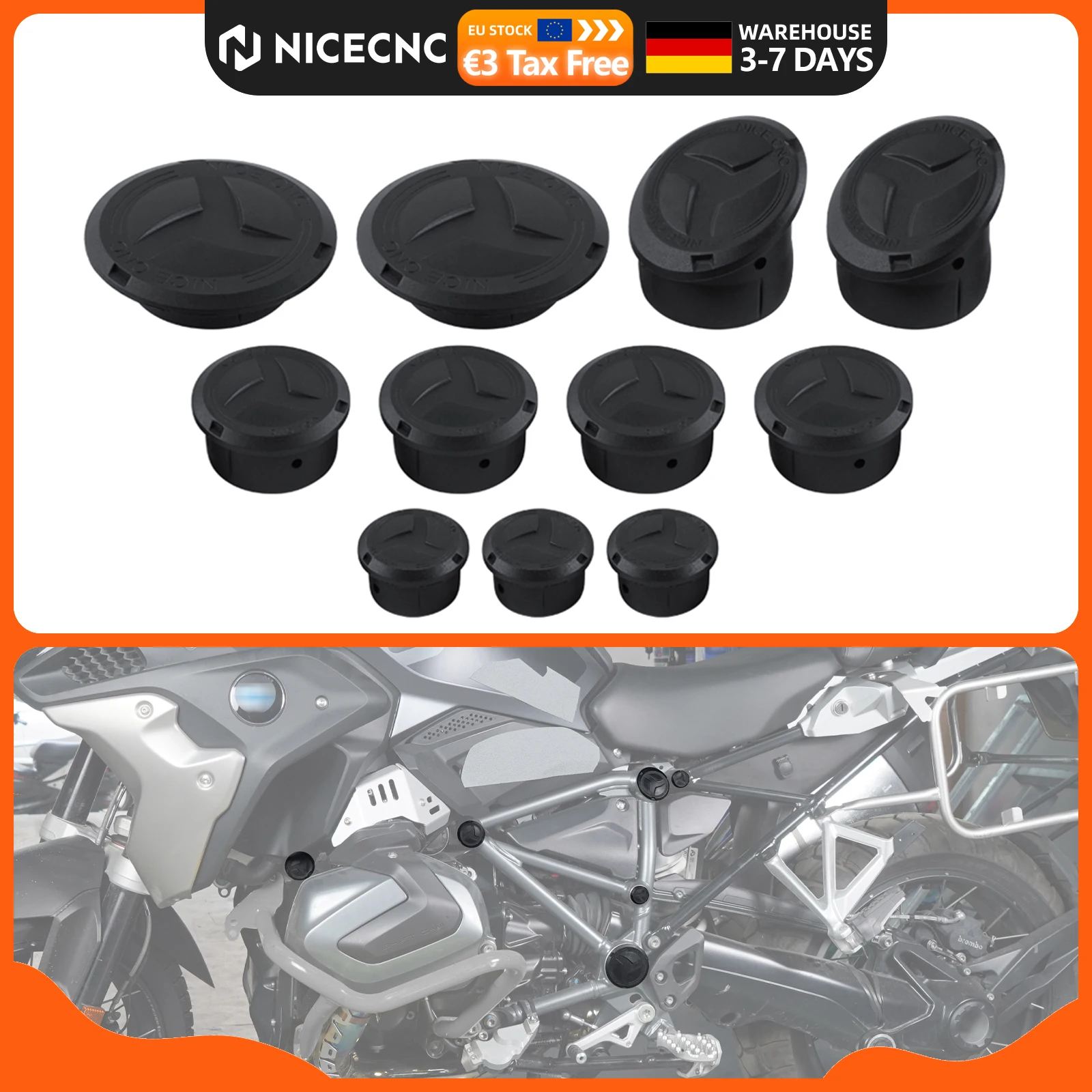 11 pz Telaio Del Motociclo Foro Tappi Tappi Tappi Coperture per BMW R1250GS Adventure R1250 GS GSA R1200GS LC R1200 GS GSA LC Adventure