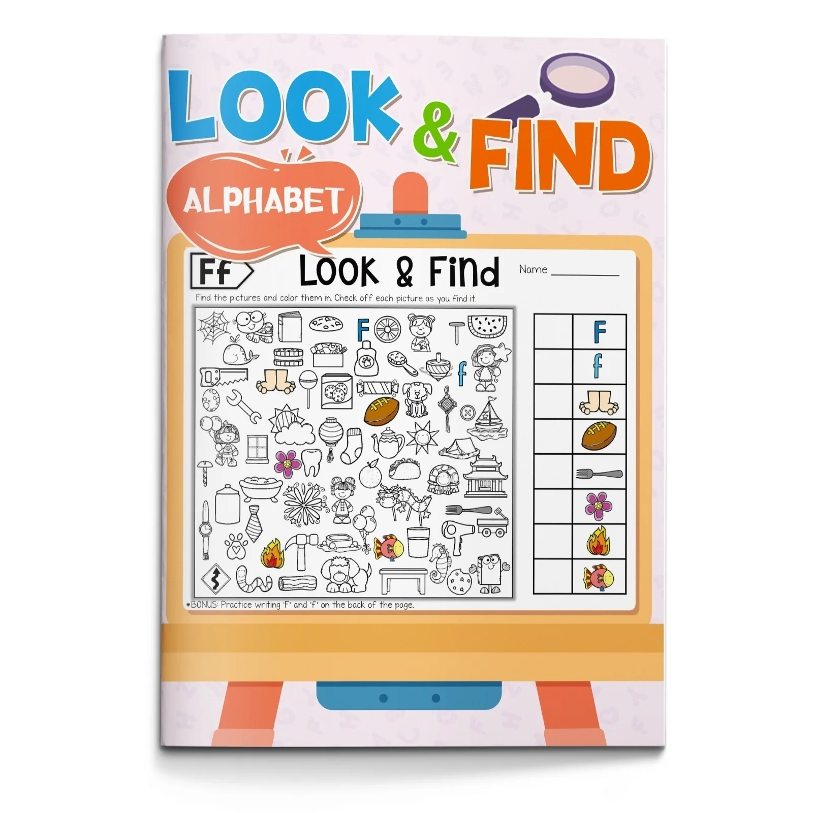 My First Alphabet Book for Kids Illustrated Early Learning Workbook with Colorful Letters Pictures and Fun Activities Build