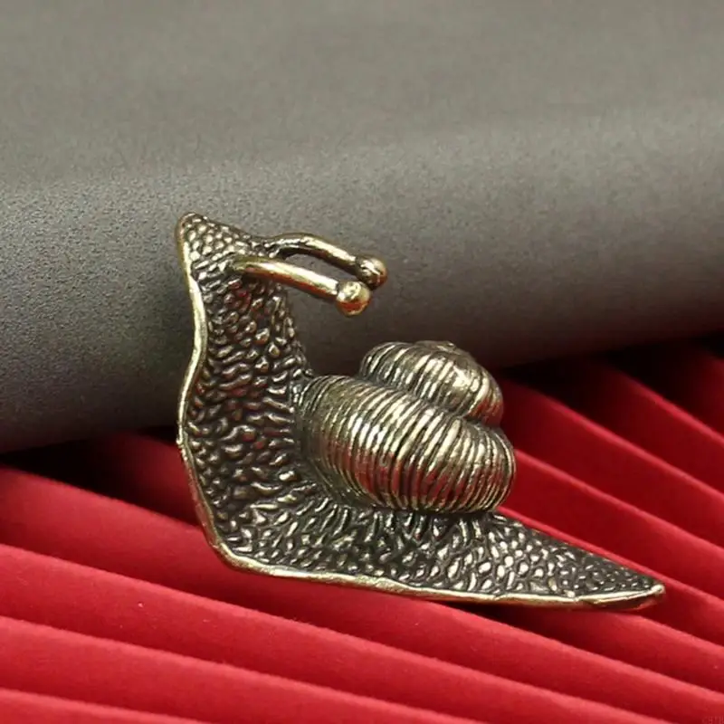 G8TB Messing Schnecke Skulptur Miniatur Tier Figur Antik Metallschmuck Lucky Fengshuis Statue Desktop Dekore Geben