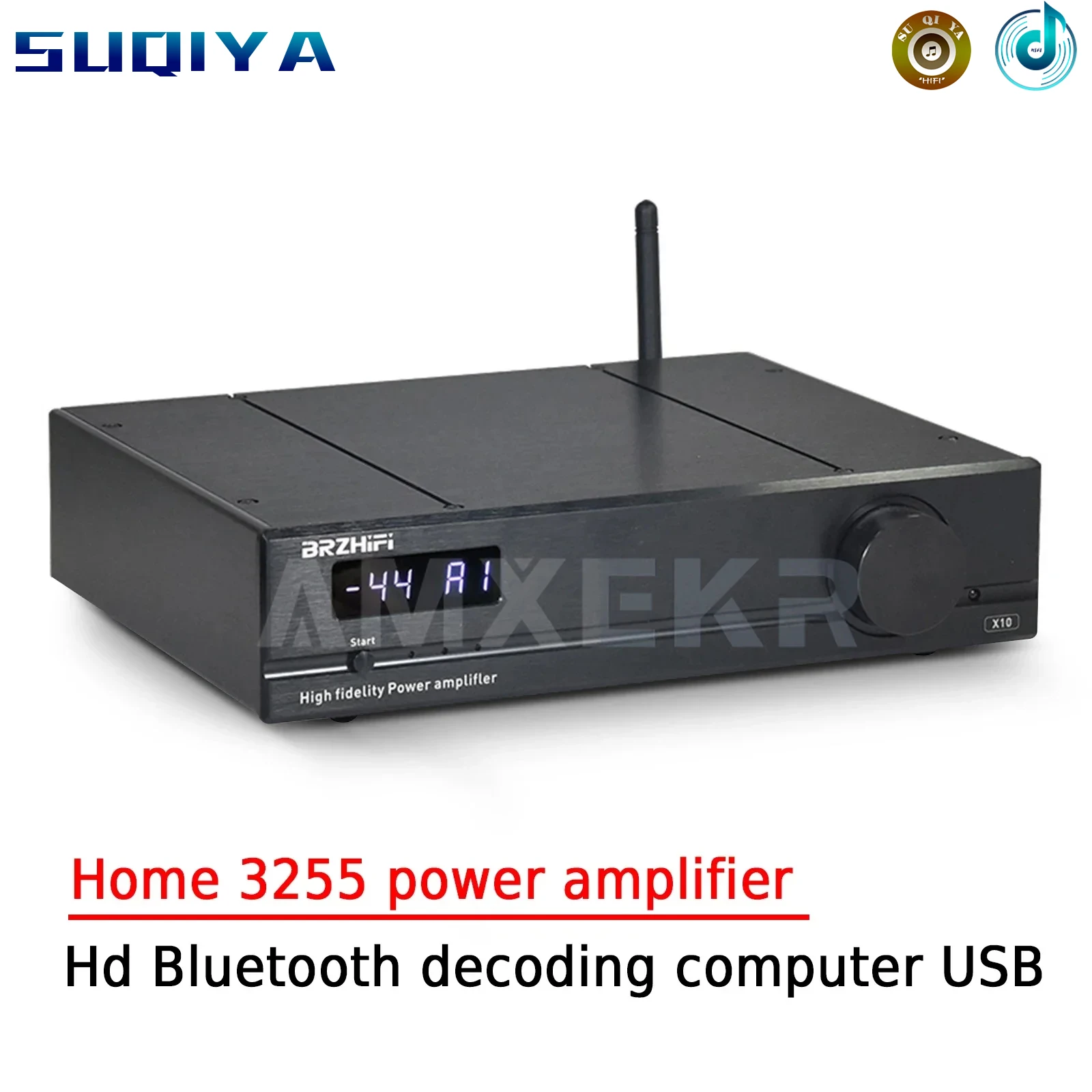 

AMXEKR Home 3255 Power Amplifier 300W High Power Heavy Bass Fever Audio HD Bluetooth Decoding Computer USB