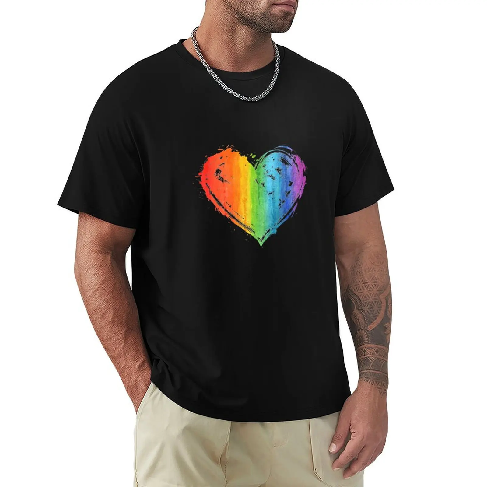 

LGBT Gay Lesbian Pride Month Heart Flag LGBT Equality T-Shirt summer top blue archive sweat shirts, men
