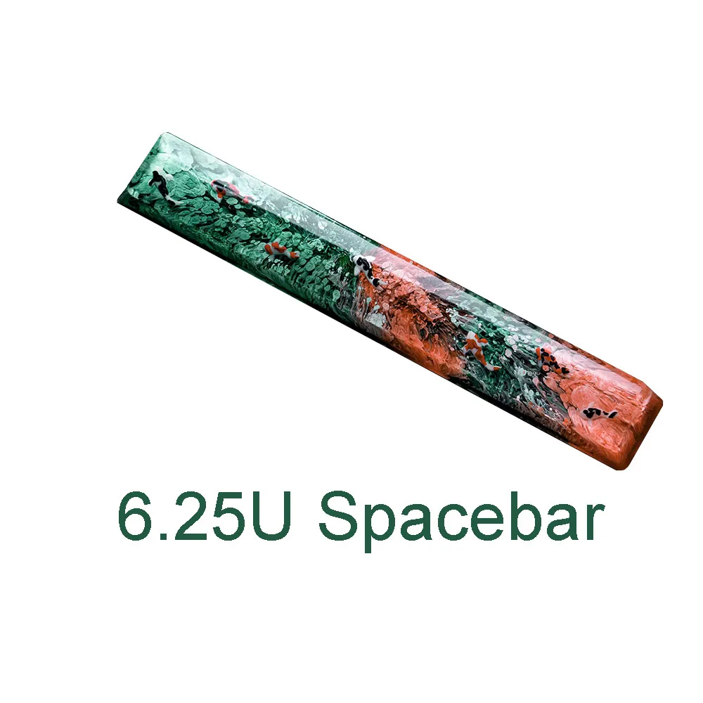Mechanical Keyboard 6.25X Space Backlit Keycaps Customized 6.25U Spacebar Blue Ocean Fish Resin Keycaps