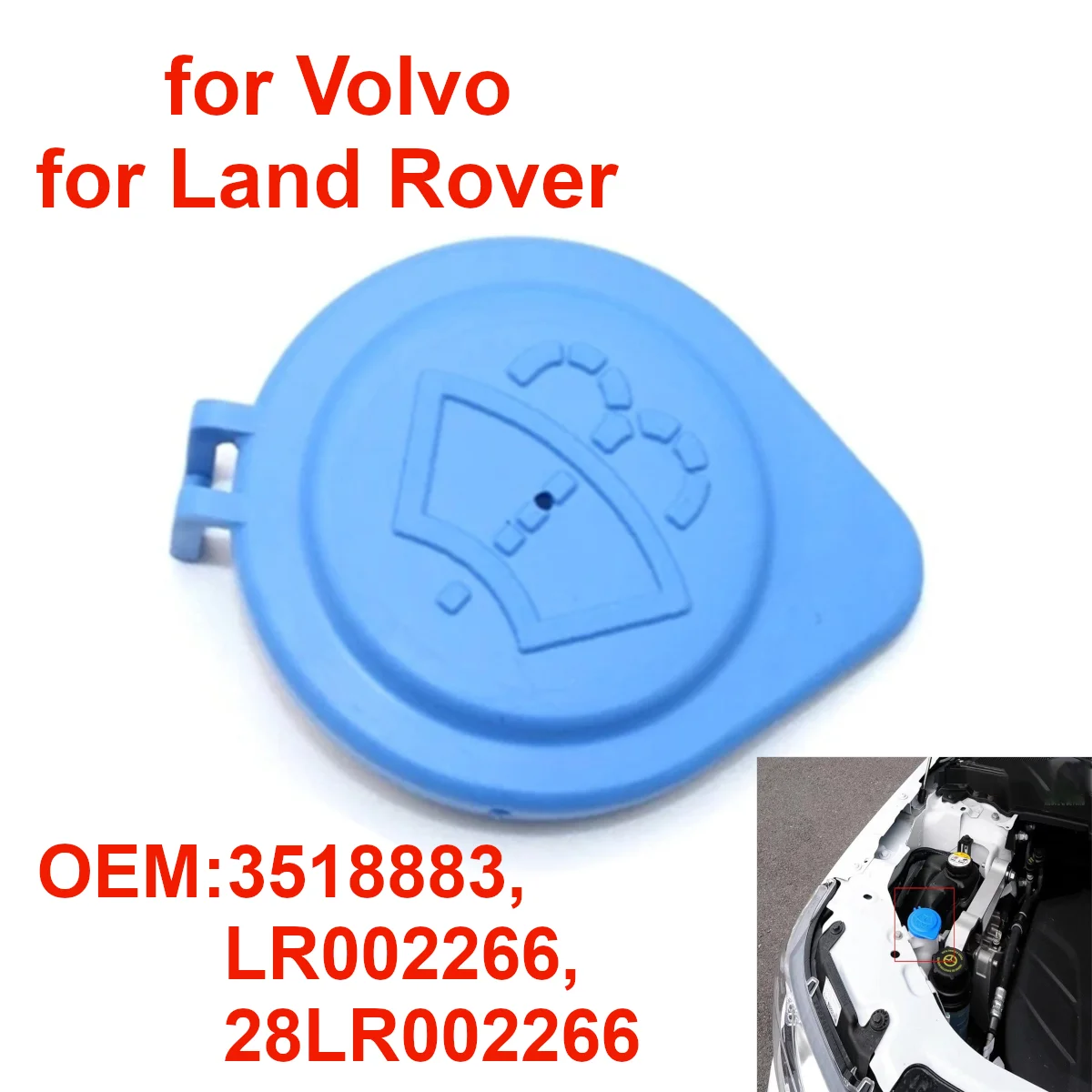 LR002266 Car Windshield Washer Fluid Reservoir Tank Cap for Land Rover Freelander LR2 Discovery Range Rover Sport for Volvo