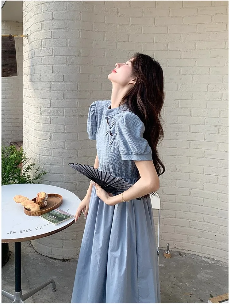 Vestidos de manga curta feminino petite primavera cupro em camadas faixas fofas rendas babado mão-plissado decorativo exclusivo fairycore ol