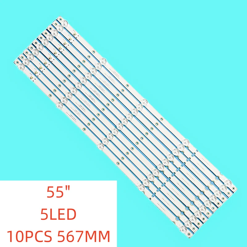 

10PCS/SET New LED Backlight for 55PU11TC-SM/MR55850 CY55D05-ZC62AG-02 303CY550033 08-55DN-3030-OD35-5X10-566X12-20200623