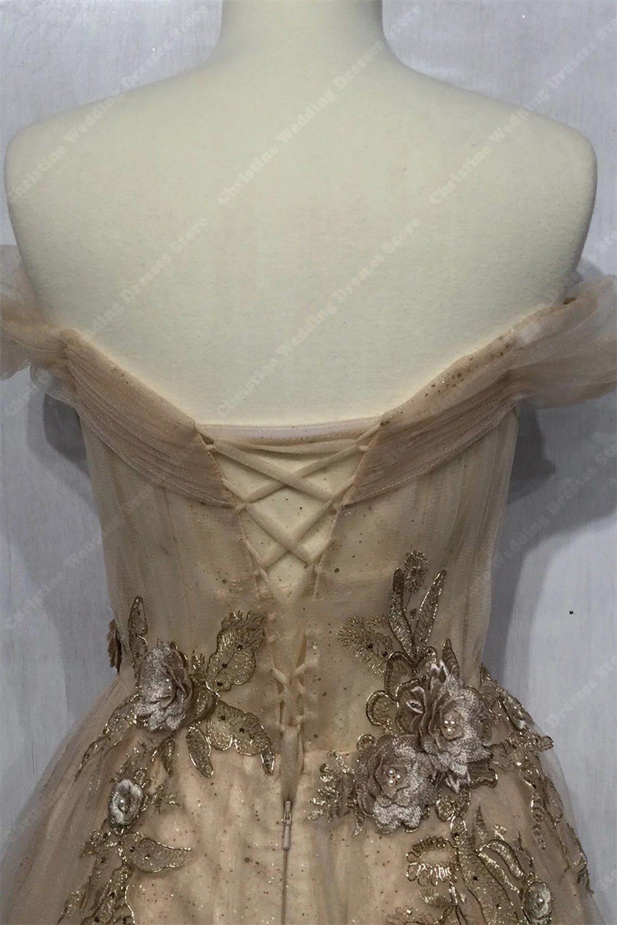 Vestidos De Novia con cuello en forma De corazón, apliques De línea A, hombros descubiertos, cuello De corazón, hecho a mano, flores