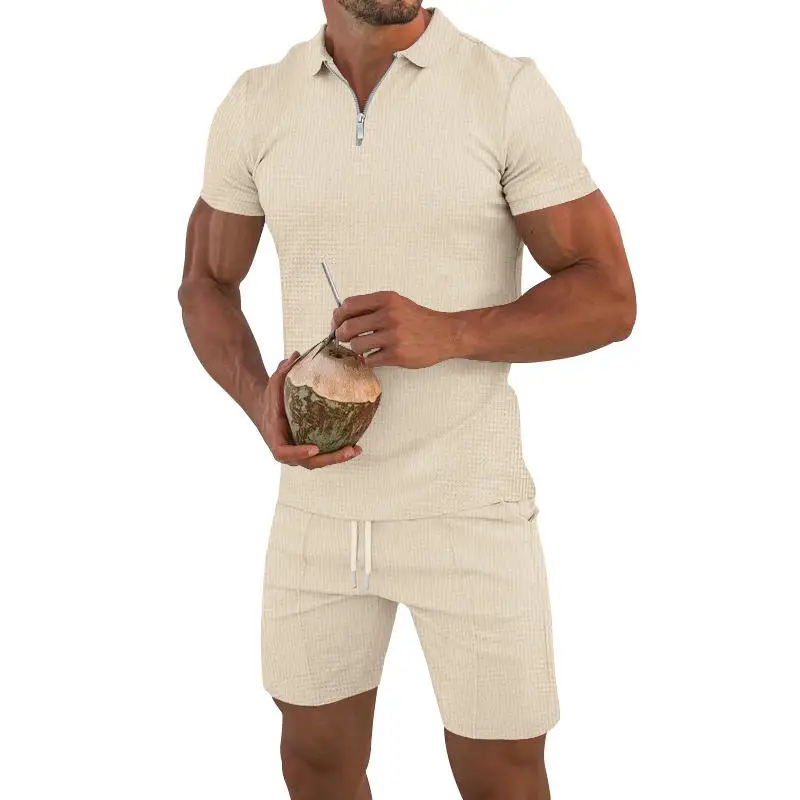 

Summer 2025 Men's Casual Sportswear Set Loose Short Sleeve Shorts T-Shirt Cross-Border Fashion Comfortable Breathable Clothing