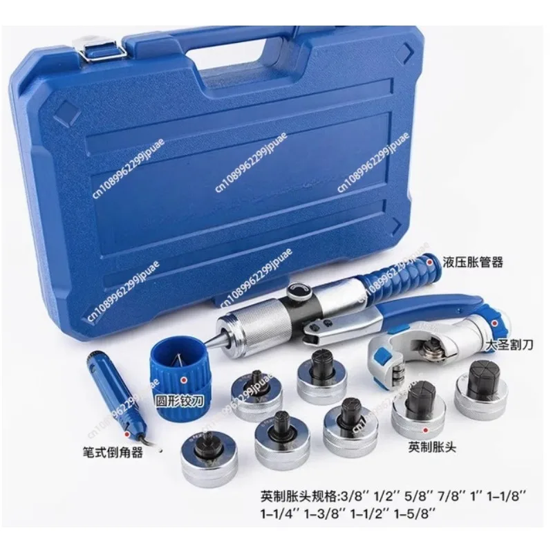 2 in 1 Hydraulic Tube Expander Flaring Tool Kit HVAC Tube Expanding Set For 3/16 1/4 5/16 3/8 1/2 5/8 3/4 7/8 Inch With WK-400