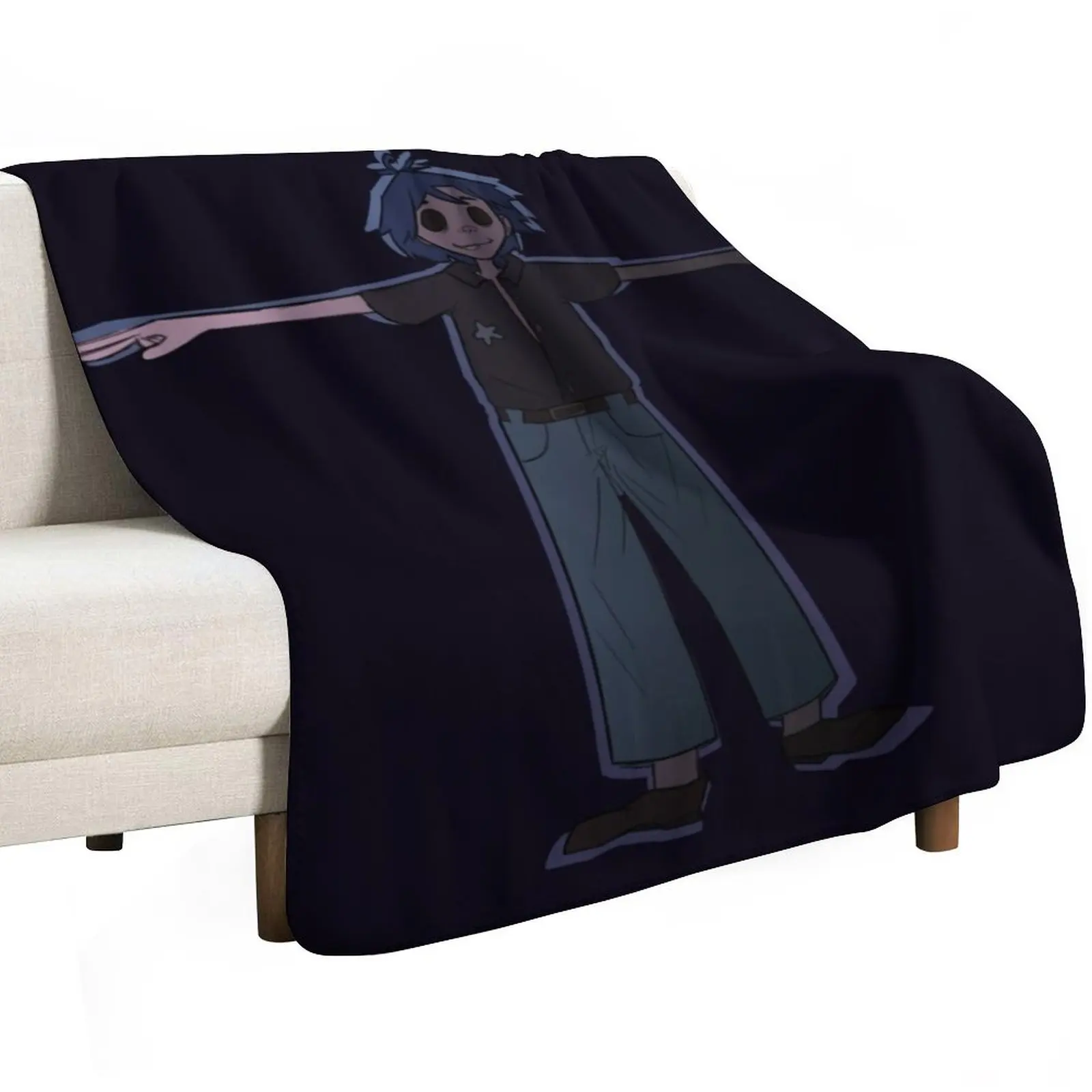 Gorillaz 2D )) phase four Throw Blanket Large Hairy for babies Sofa Luxury Thicken Thermals For Travel Blankets