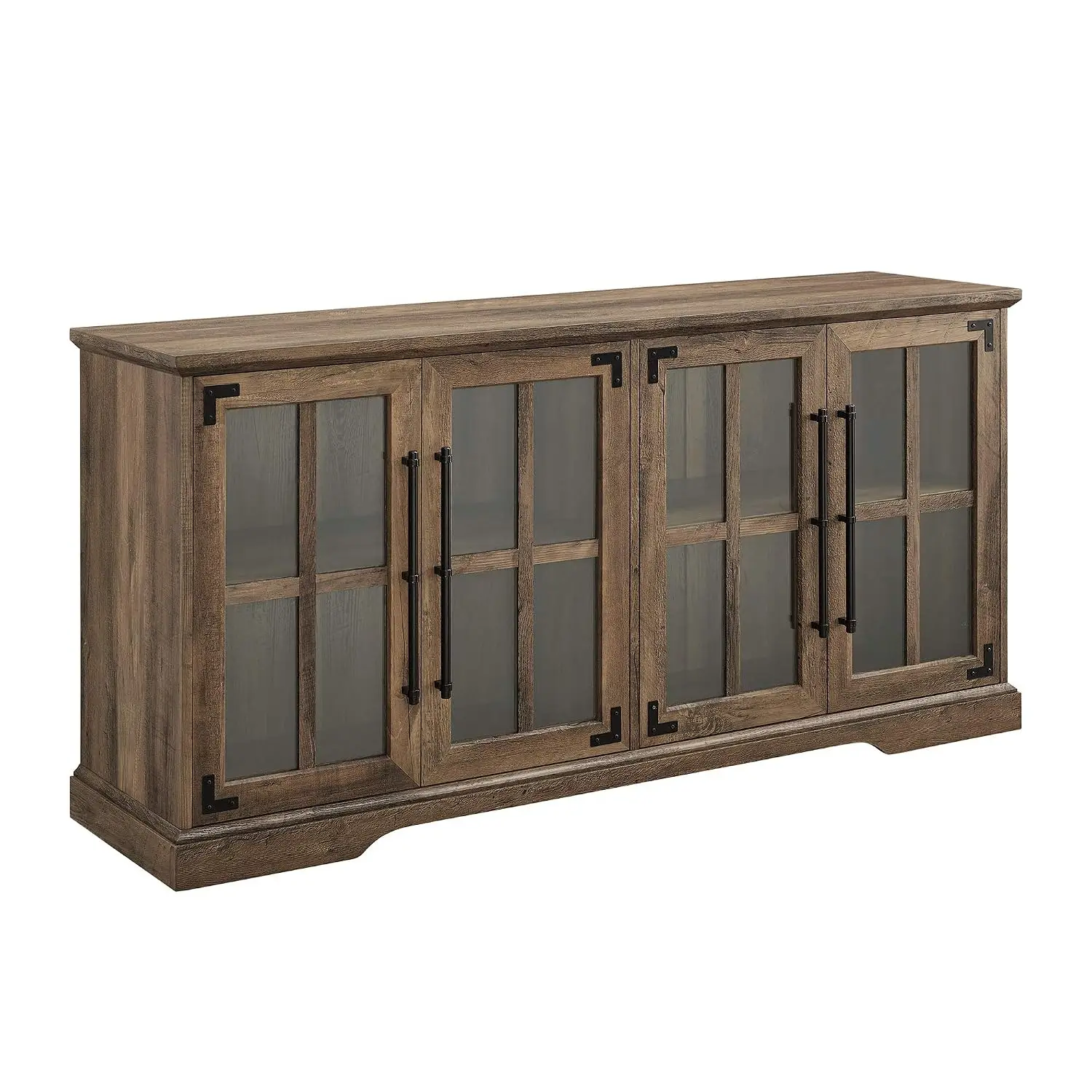 Farmhouse Barn Glass Door Wood Universal TV Stand for TV's up to 64