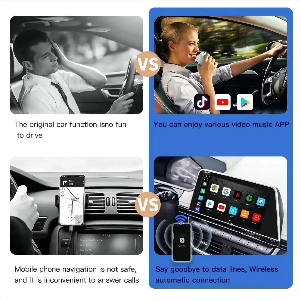 Wireless CarPlay Ai Box Android11 Wireless Android Auto QCM 2290 4g LTE Built-in GPS For Toyota Ford Benz Audi Volkswage Volvo