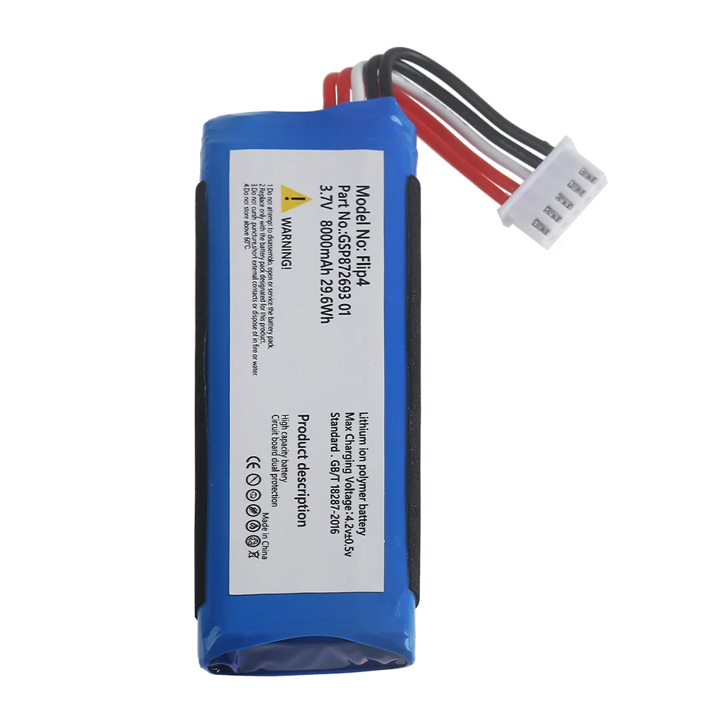 3.7V 8000mah Flip 4 battery for New replacement GSP872693 01 for JBL Flip 4/Flip 4 Special Edition battery 1-5PCS view 5