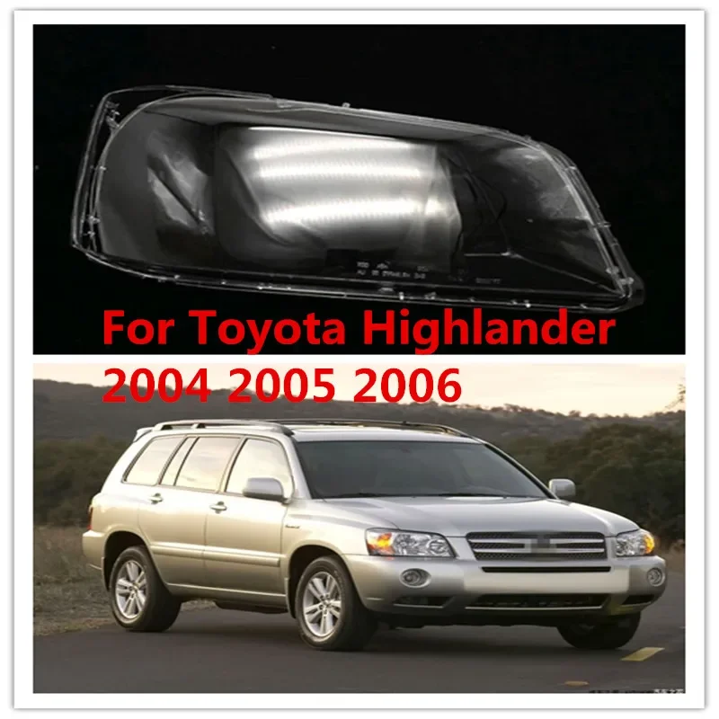 

HTTCY для Toyota Highlander 2004 2005 2006, крышка объектива фары, стеклянная лампа, корпус, абажур, маска