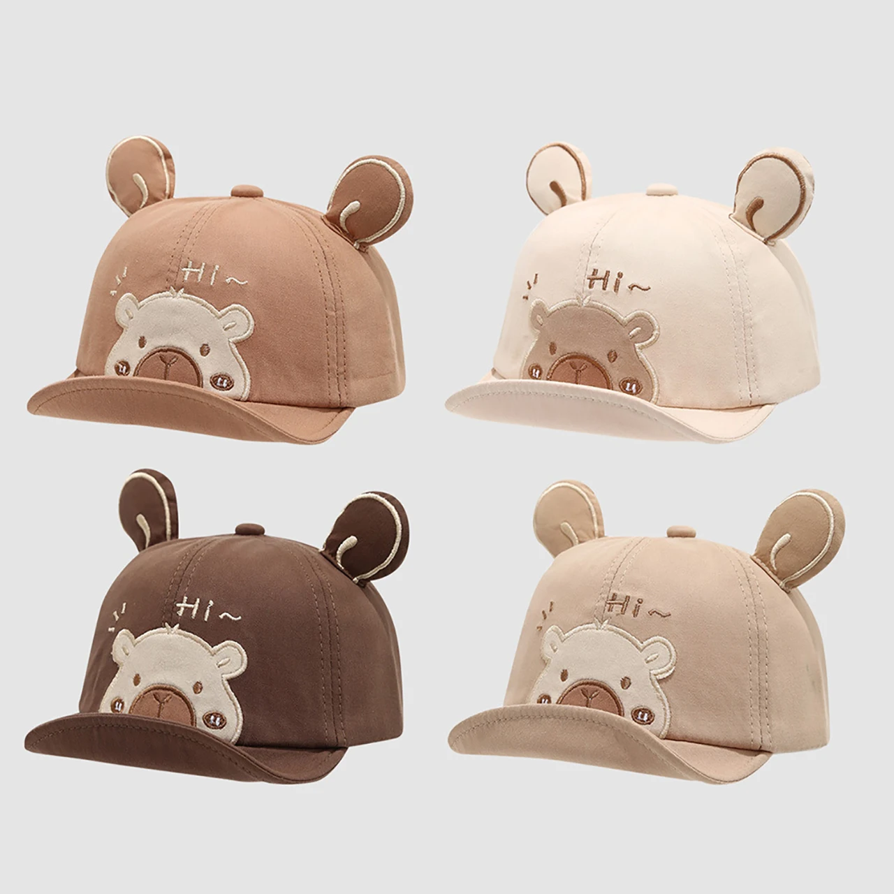 

Cute Bear Baby Duck Tongue Hat Boys Girls Outdoor Sunshade Visors 6-30Month Toddler Peaked Cap Cartoon Children Baseball Cap
