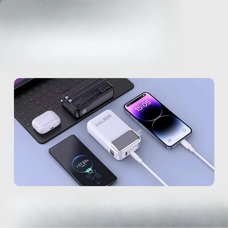 Built-in AC plug 22.5W power bank with large capacity 20000mAh PD20W built-in fast cable power bank