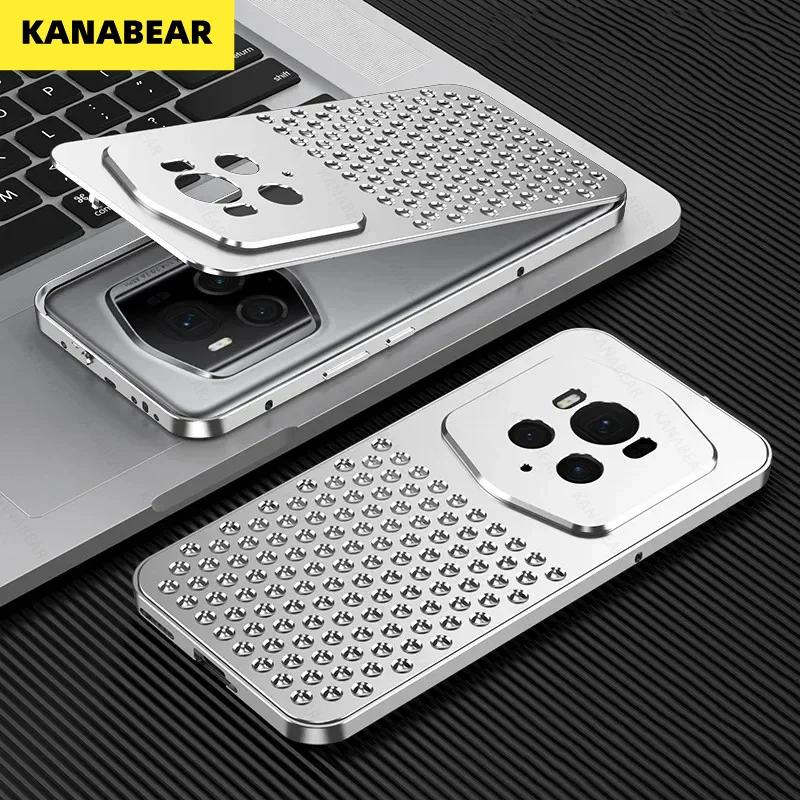 

For Honor Magic 6 Pro Case Aluminum Alloy Heat Dissipation Cooling Metal Honeycomb Holes Breathable Cover Magic6 Magic 6 Pro