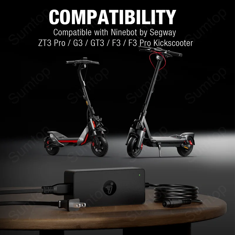 شاحن سريع أصلي 53.6 فولت 3.9 أمبير لـ Ninebot بواسطة Segway ZT3 Pro/GT3/F3/F3 Pro/G3 E-سكوتر 210 وات شاحن طاقة بطارية ليثيوم أيون