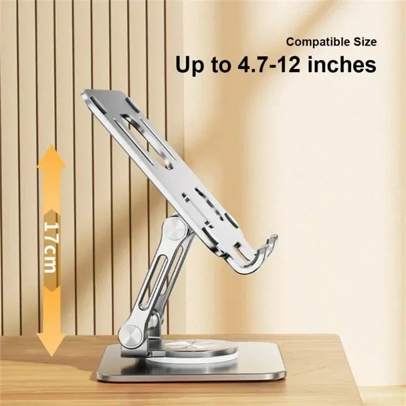 360° Rotating Aluminum Alloy Foldable Mobile Phone Tablet Holder For iPhone Samsung Xiaomi Pad Adjustable Lazy Desktop Bracket