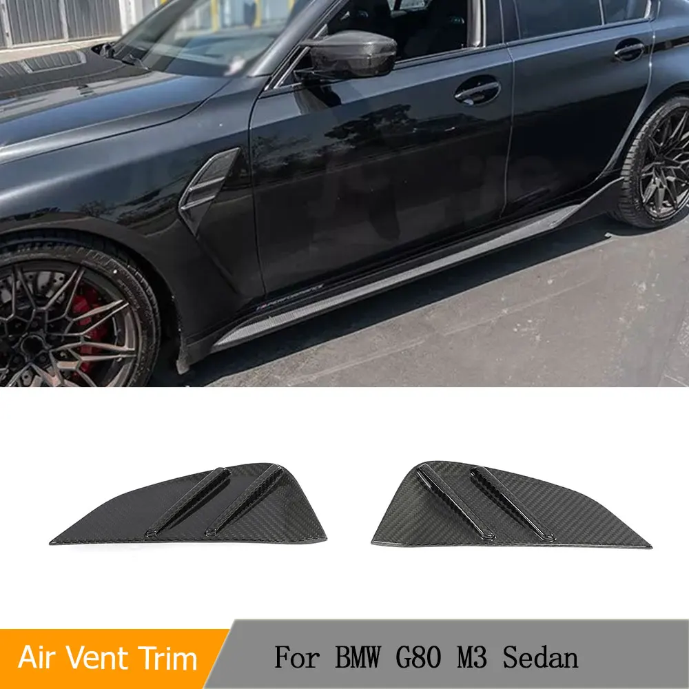 Car Front Air Vent Trims for BMW G80 M3 Sedan 2021-2023 Dry Carbon Car Air Intake Replacement Cover Trim Front Side Fender