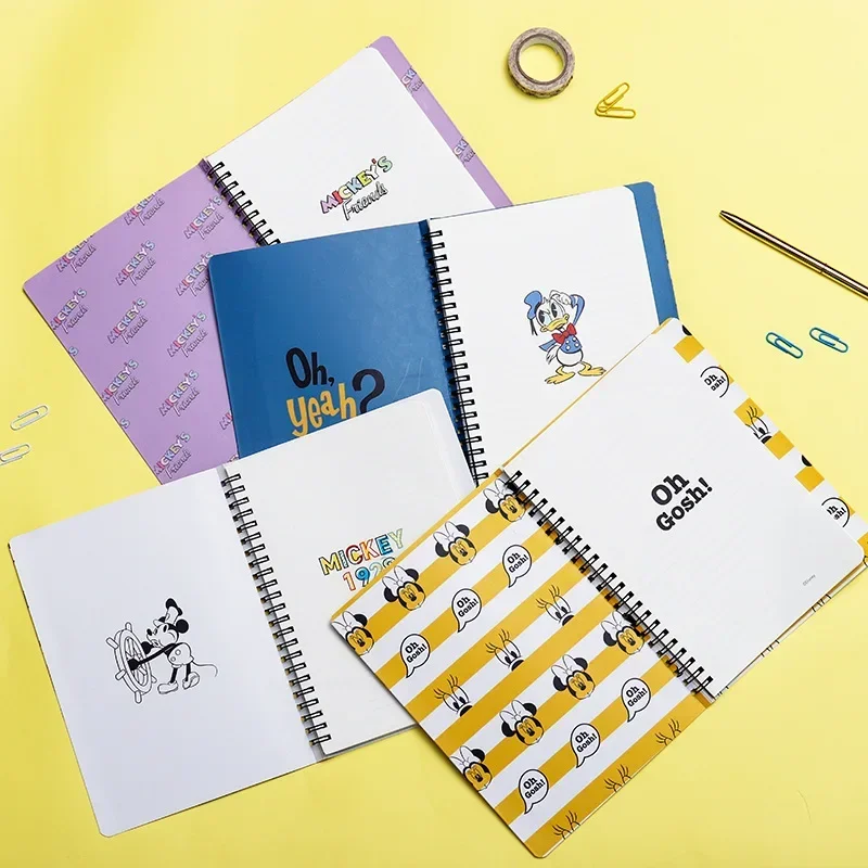 Disney Mickey Cartoon Coil Notebook Elastic Band Band Loose Leaf Notepad Student Creative Personality Stationery for Student