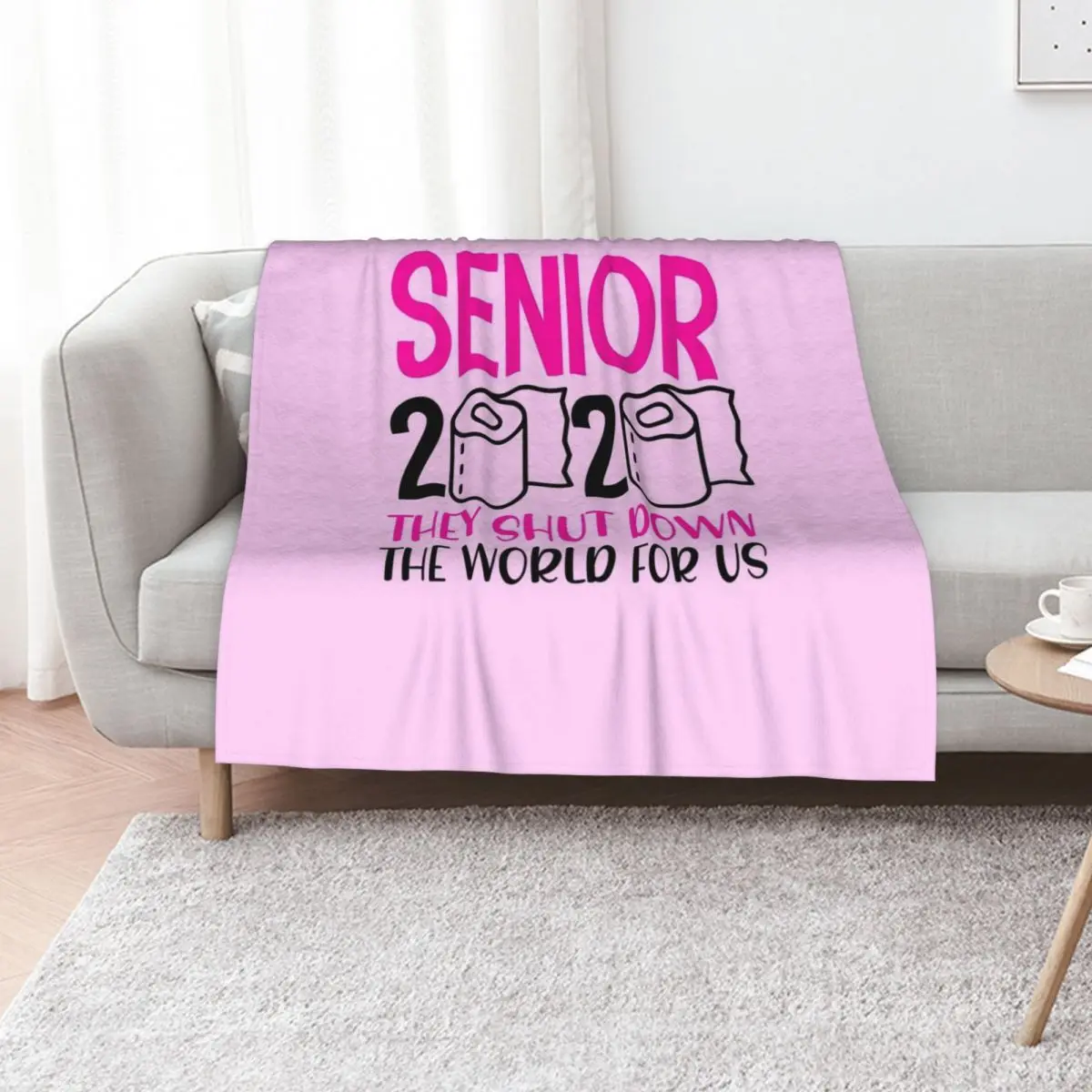 funny senior year class of 2020 quarantine toilet paper high school graduation Throw Blanket anime Shaggy wednesday Nap Blankets