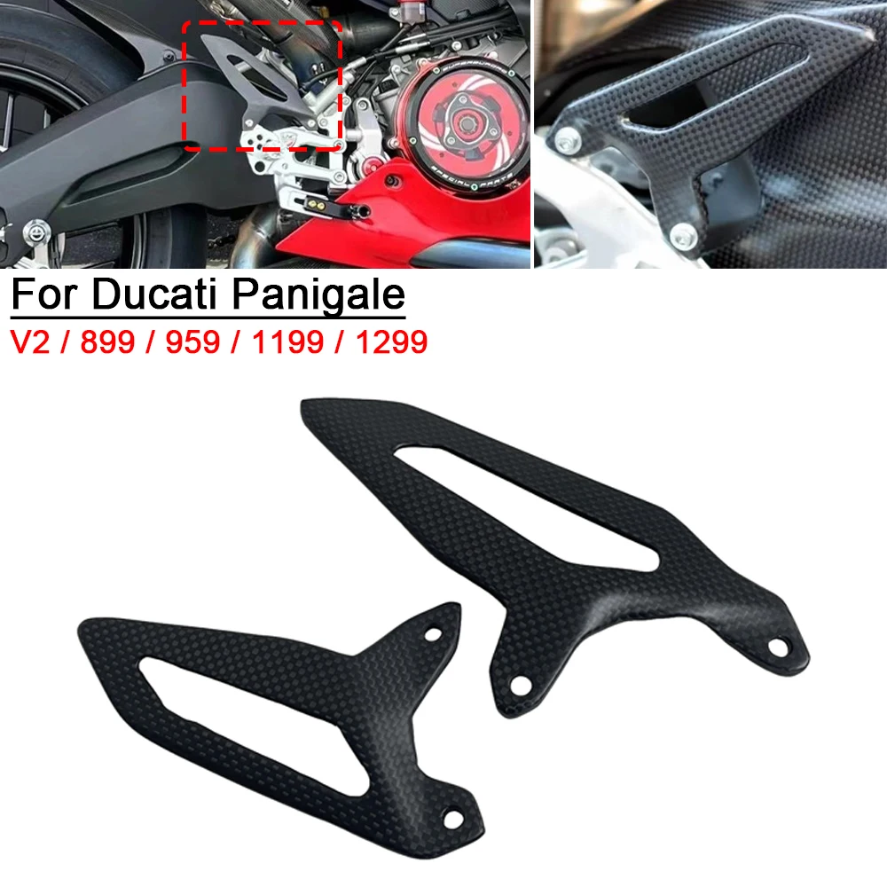 For Ducati Panigale V2/899/959/1199/1299 2014-2025 100% Carbon Fiber Motorcycle Accessories Heel Plates Guards Footrests