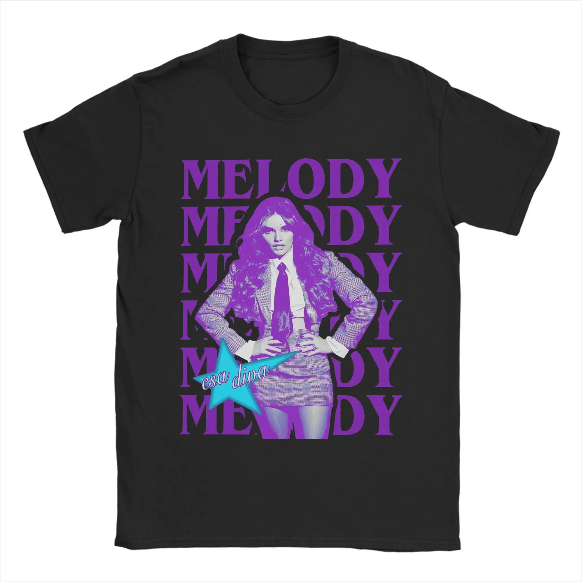

Humorous Melody Esa Diva Spain T-Shirts for Men O Neck Pure Cotton T Shirts Eurovisions 2025 Short Sleeve Tee Shirt Adult Tops