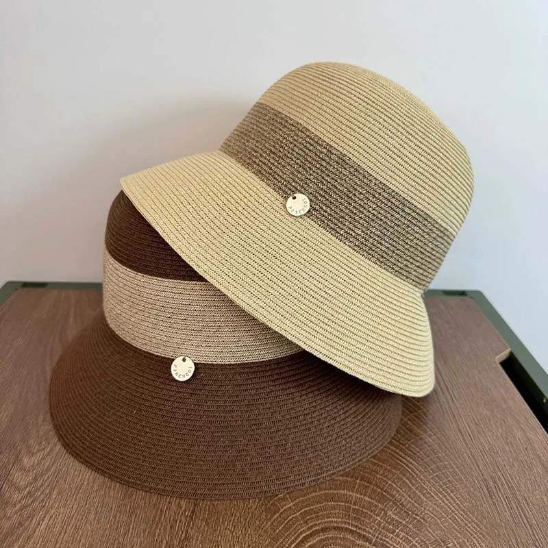 

Новое поступление, высококачественная соломенная шляпа с большими полями, летняя пляжная солнцезащитная шляпа для отдыха, рыбацкая шляпа, панамская шляпа от солнца во французском стиле для женщин